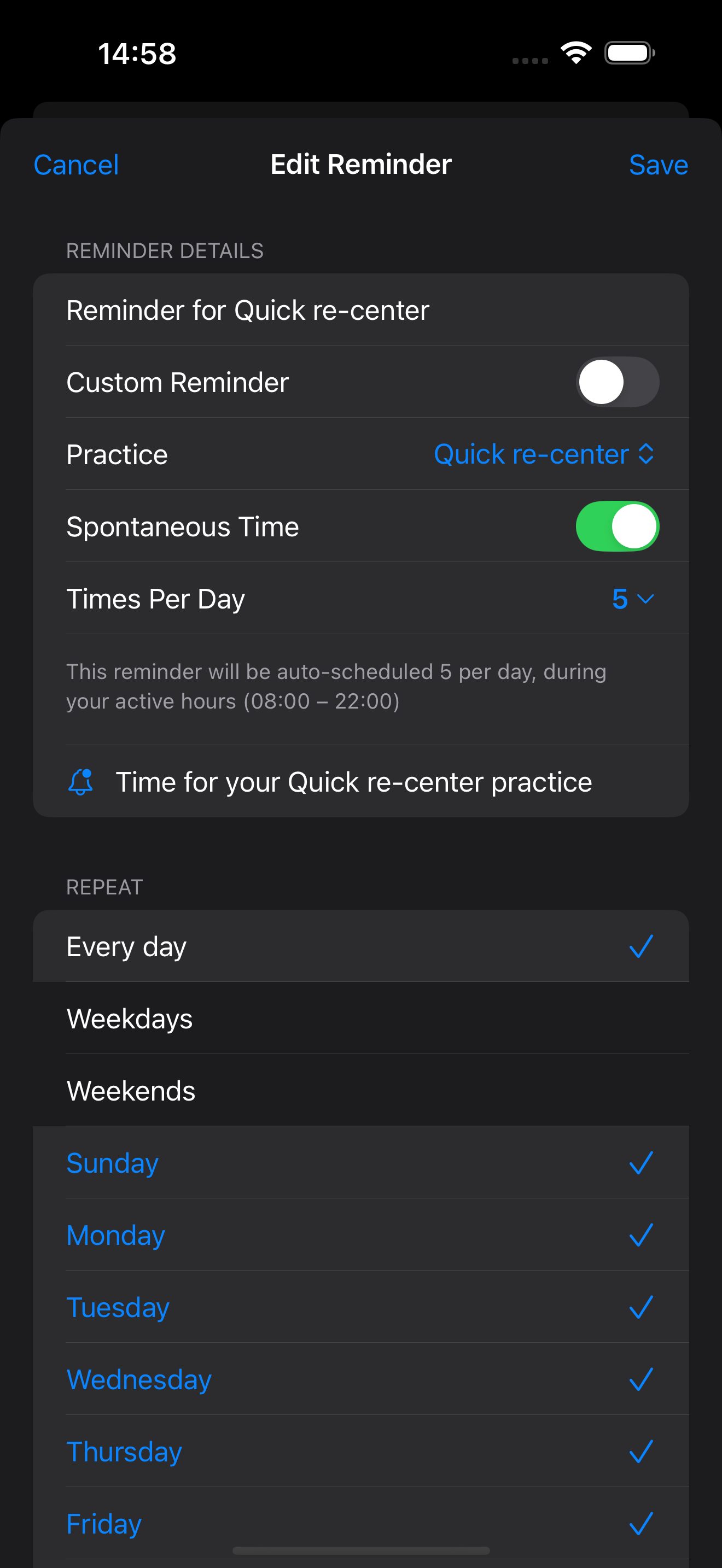 Stillness Timer - Fine-tune your reminder notifications
